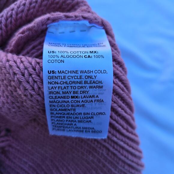 WHBM Women Boho Coquette Romantic Dusty Pink Lace Ruffle Open Knit Sweater Top M - Picture 9 of 11